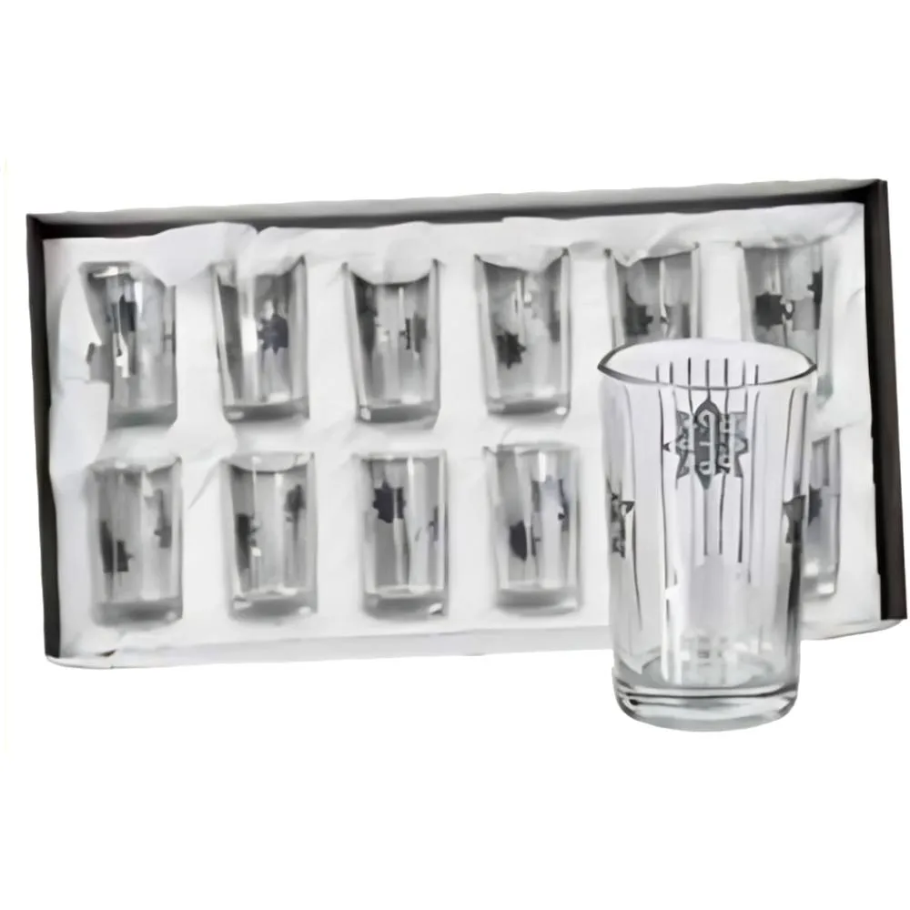 Verre à Thé Décorées Argenté 12 unités.