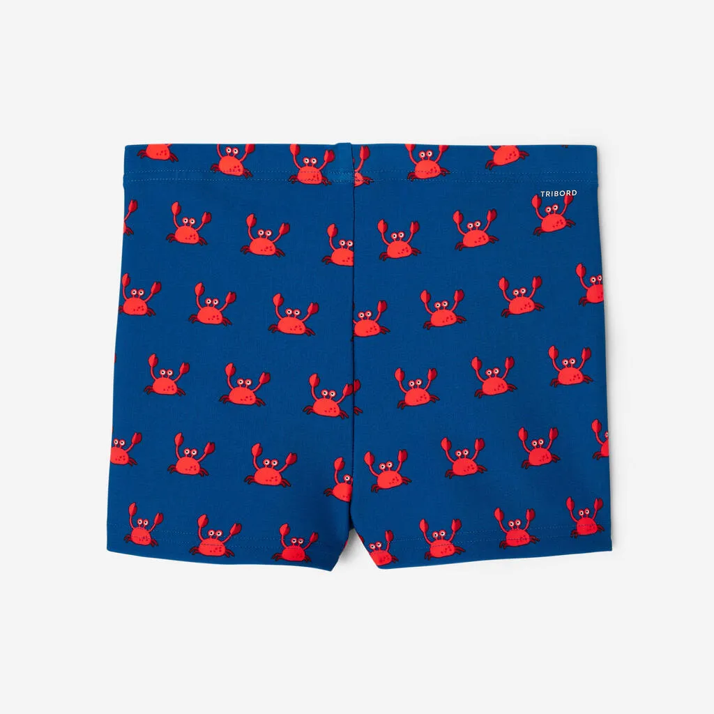 Boxer de bain bébé / enfant bleu imprimé crabes