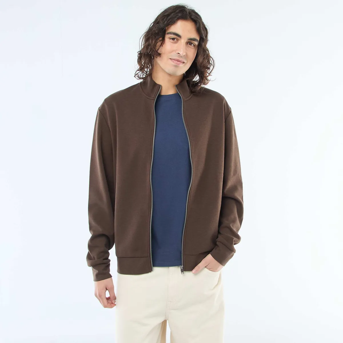 Sweat zippé col montant