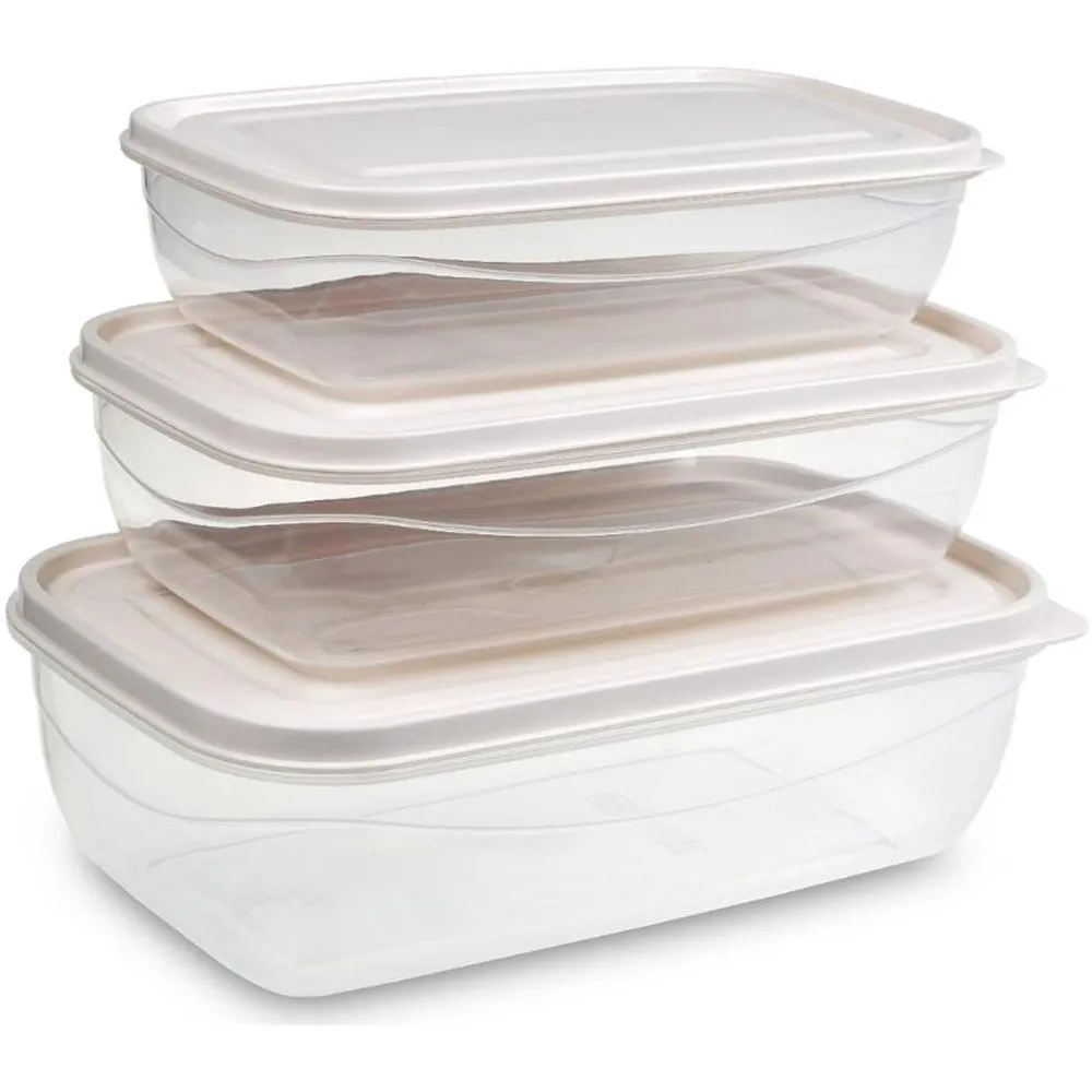 Boîtes Rectangulaire en Plastique 1,2L - 1,8L - 2,7L 3 unités