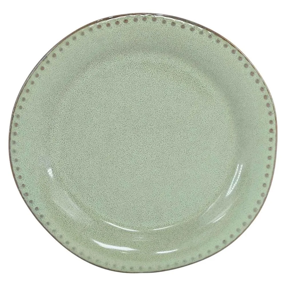 Assiette Plate Réactive Perforée Vert Sintra Kasa 27cm
