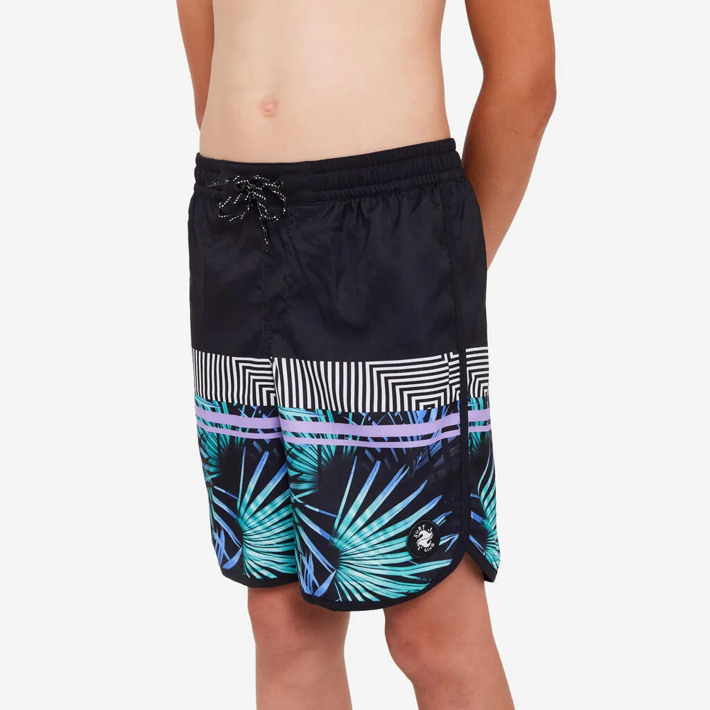 Short de bain garçon - 500 palmsand noir