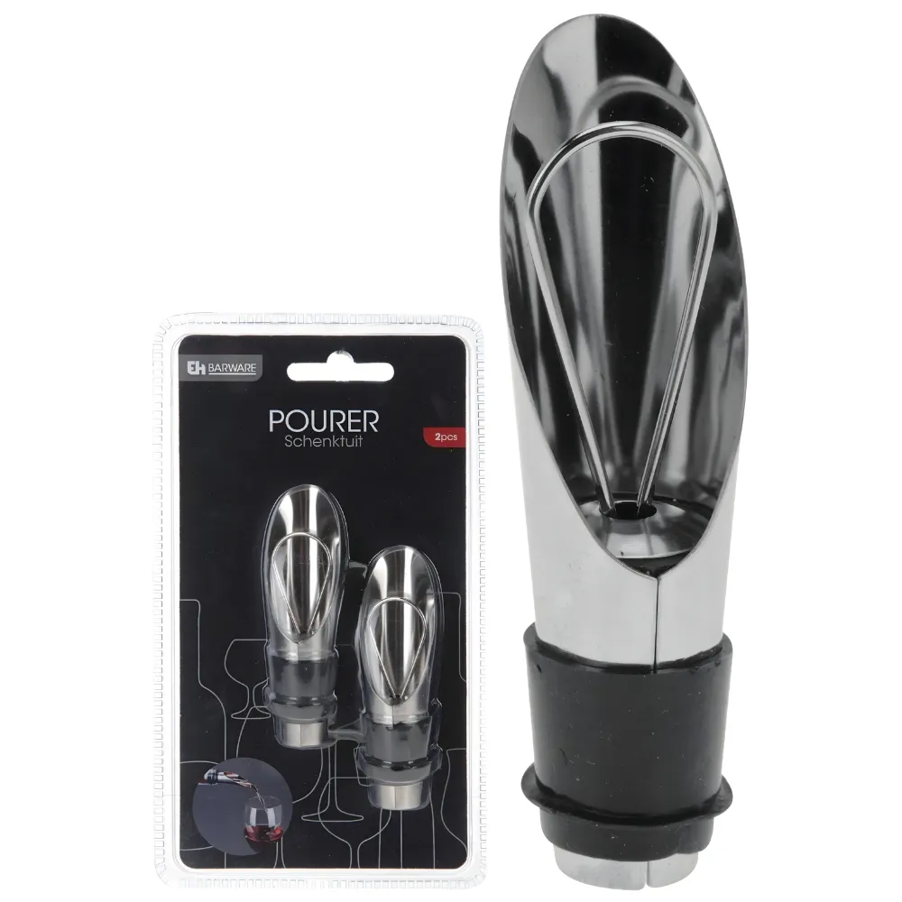 Lot de 2 Becs Verseurs à Vin en Acier Inoxydable