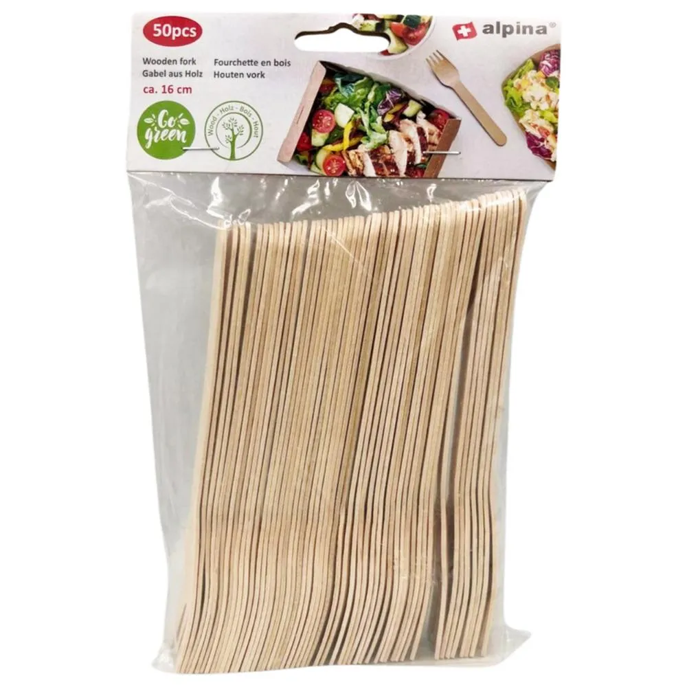 Fourchette en Bois 16cm 50 unités.