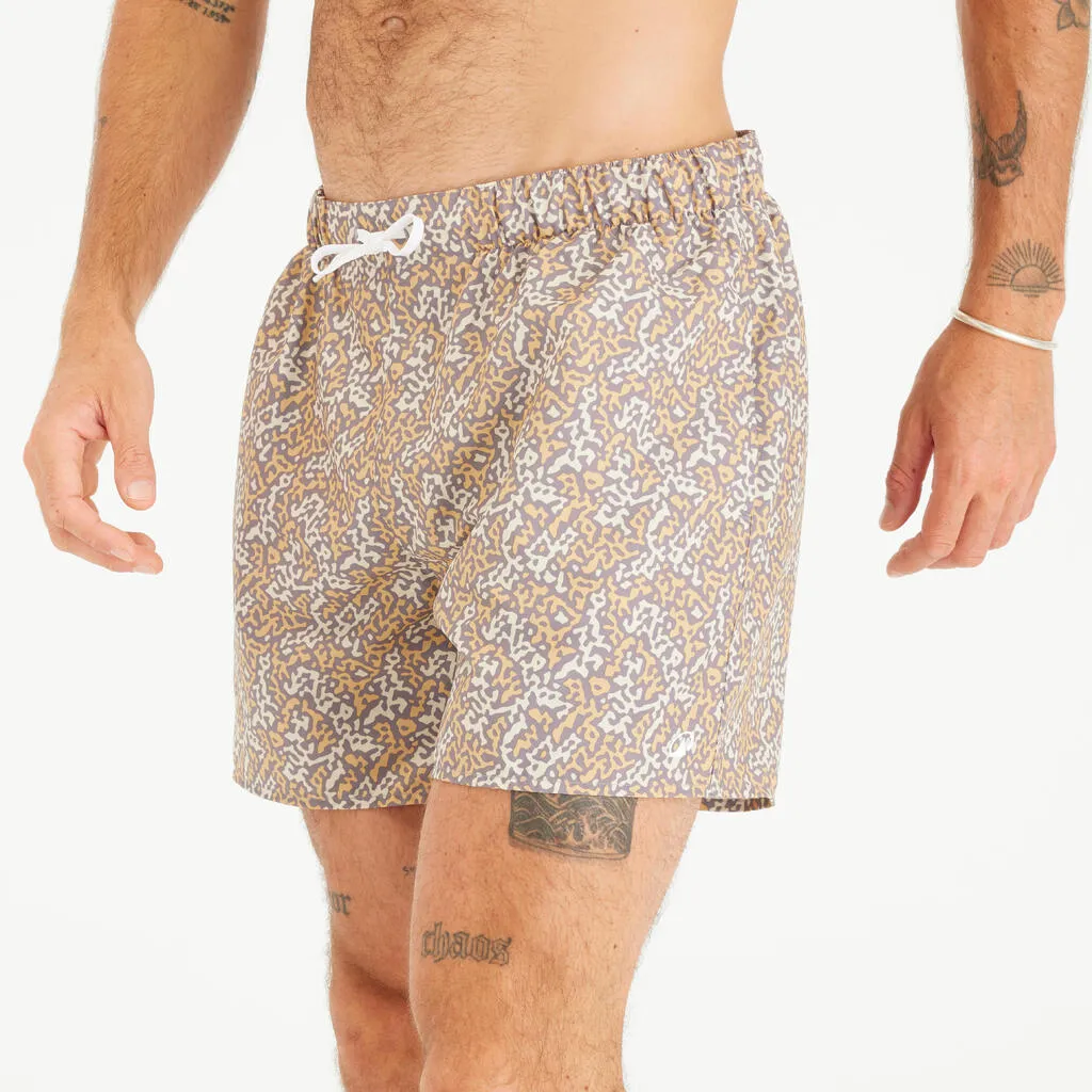 Short de bain surf 100 Court 15" Homme - Camorail Gris cendré
