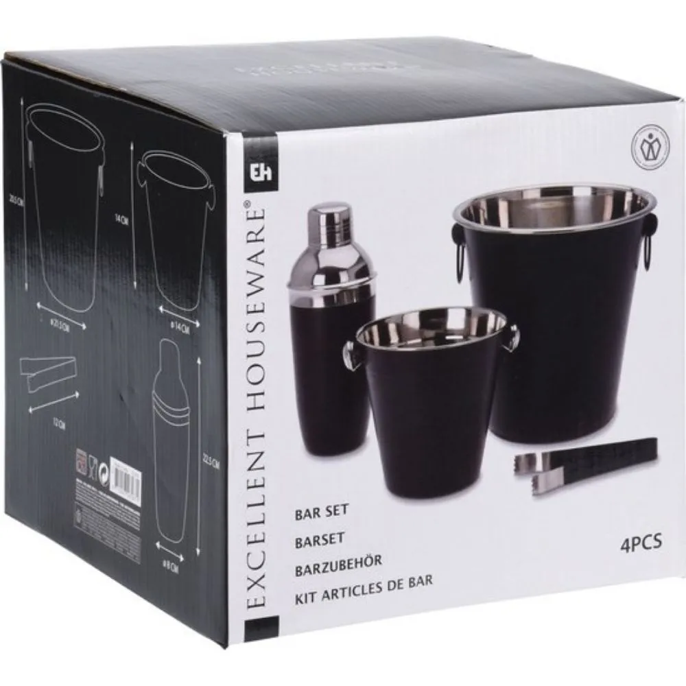 Set à Cocktail en Inox Noir Mat Excellent Houseware 4 Pièces