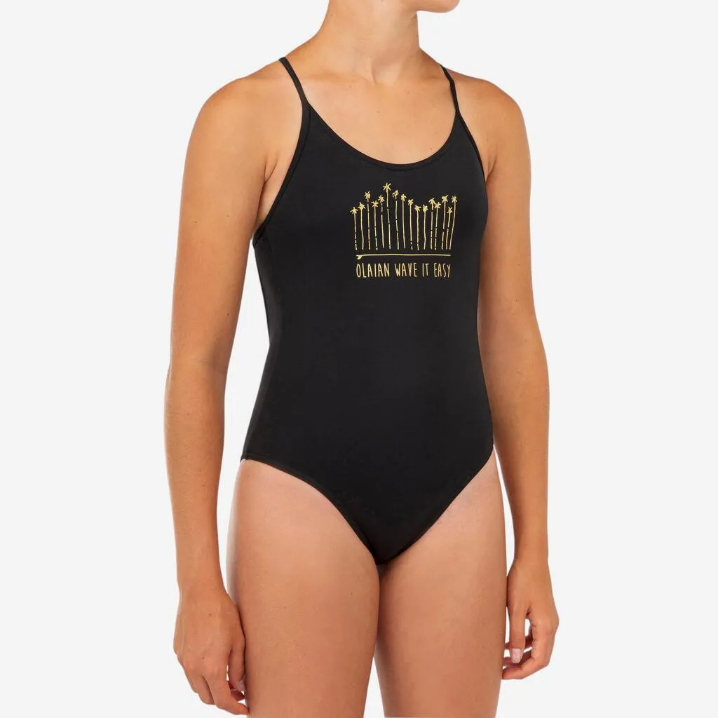 Maillot de bain 1 piece fille 100 noir