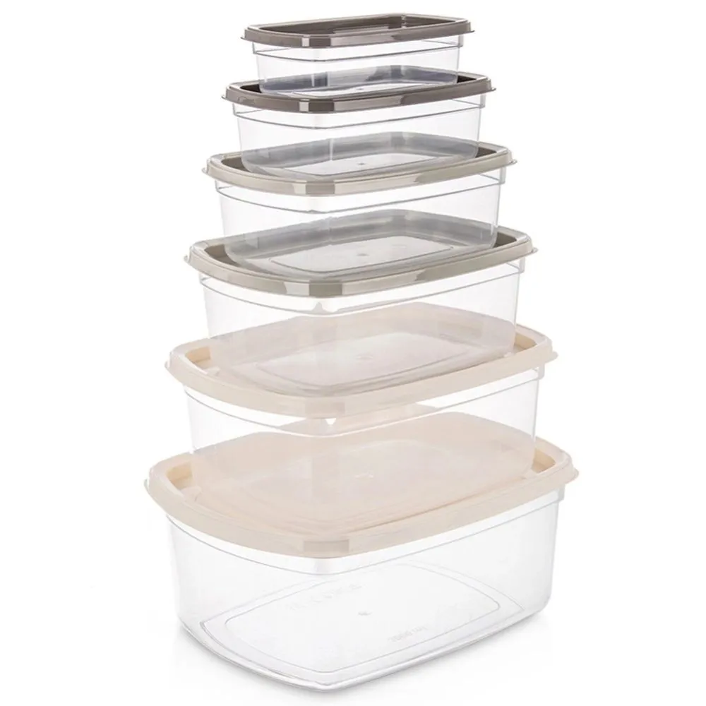 Boîtes Alimentaires Rectangulaires avec Couvercle 6 pièces