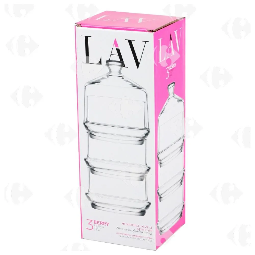 Bonbonnière en Verre Berry 3 pièces.