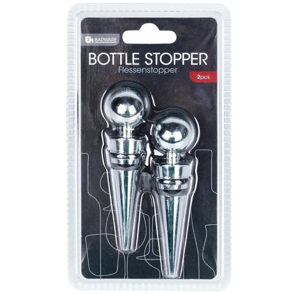 Lot de 2 Bouchons de Bouteille de Vin en Métal 9cm
