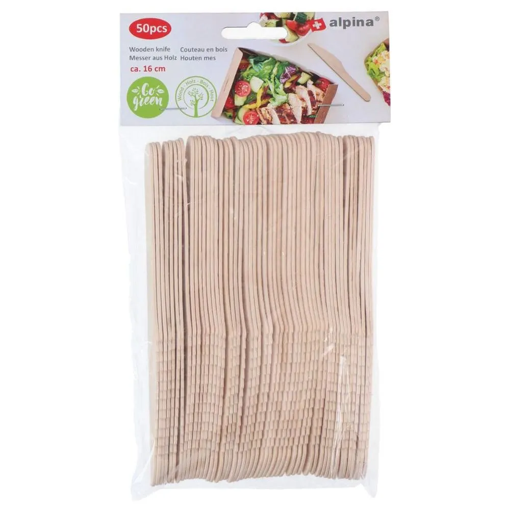 Couteaux en Bois 16cm 50 unités.