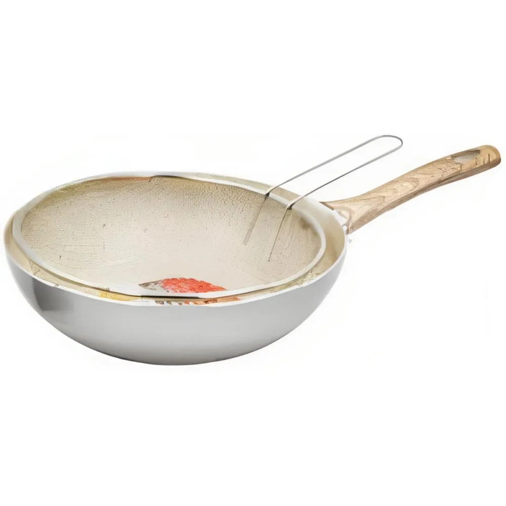 Friteuse en Granite avec Panier Manche en Bois 26cm
