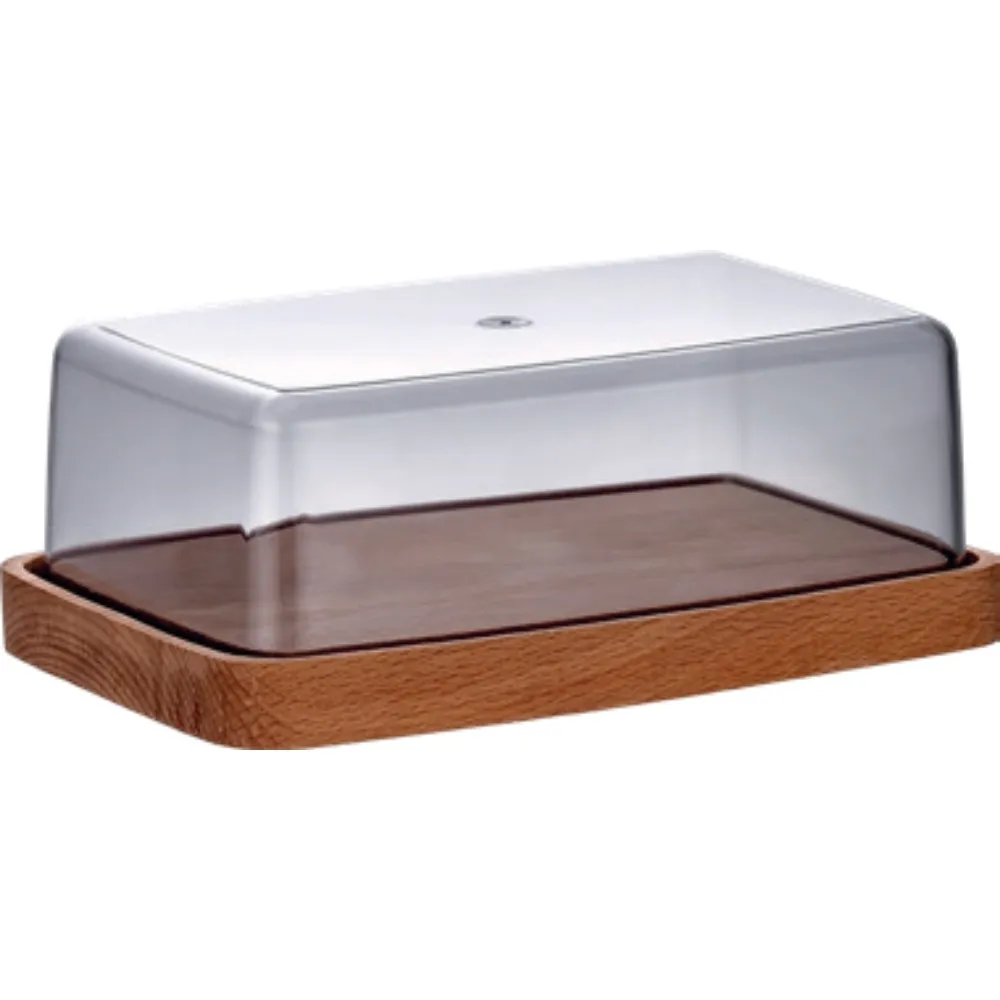 Beurrier en Bambou avec Couvercle en Acrylique Couleur Fumé 75cl