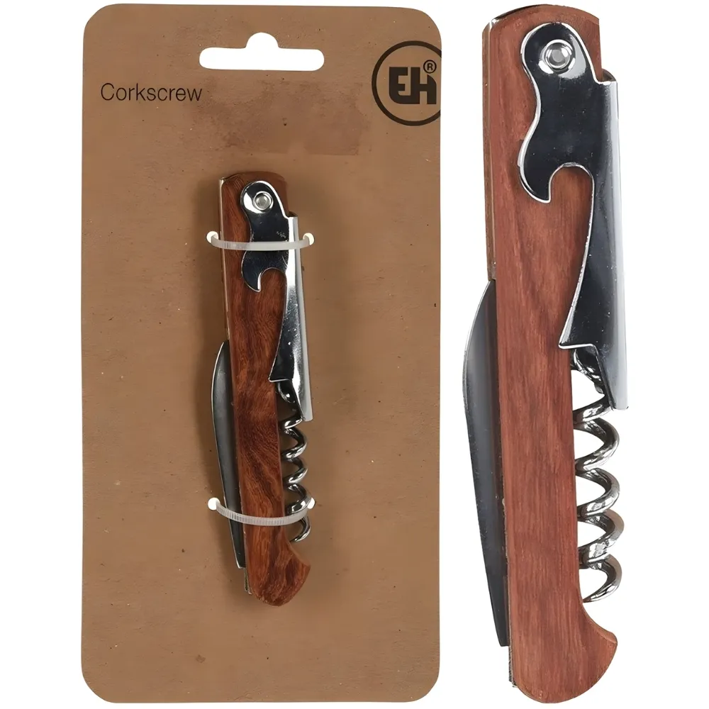 Tire-bouchon en Bois et Acier Inoxydable Excellent Houseware