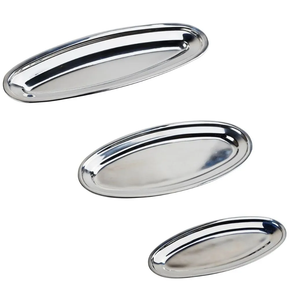 Lot de 3 plats ovales en inox Carrefour Home