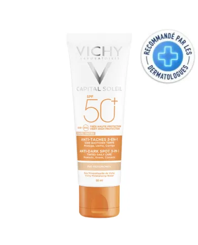 VICHY CAPITAL SOLEIL SOIN ANTI TACHES TEINTE 3 EN 1 SPF50+