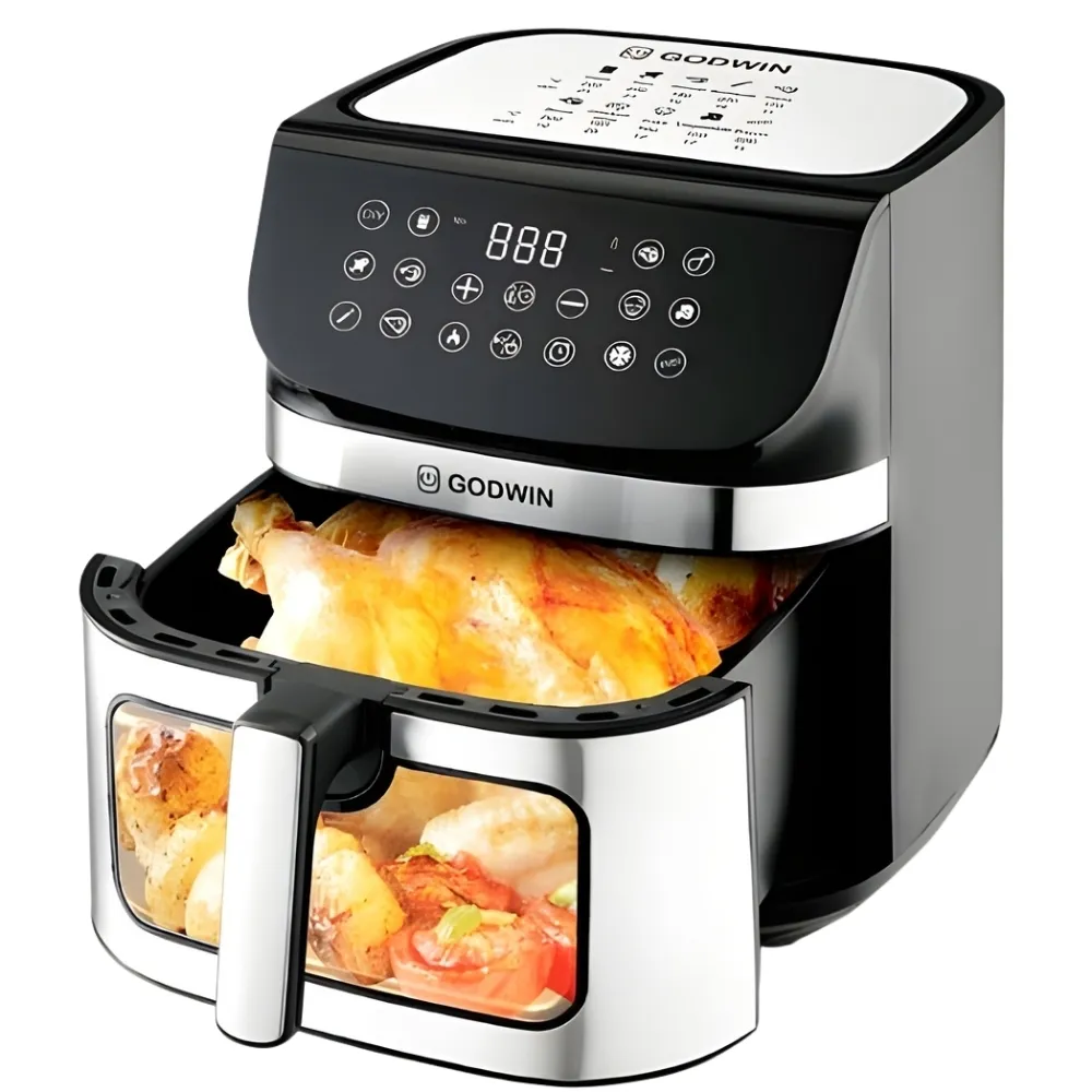 Friteuse Air Fryer en Inox Godwin 1800W – 9L