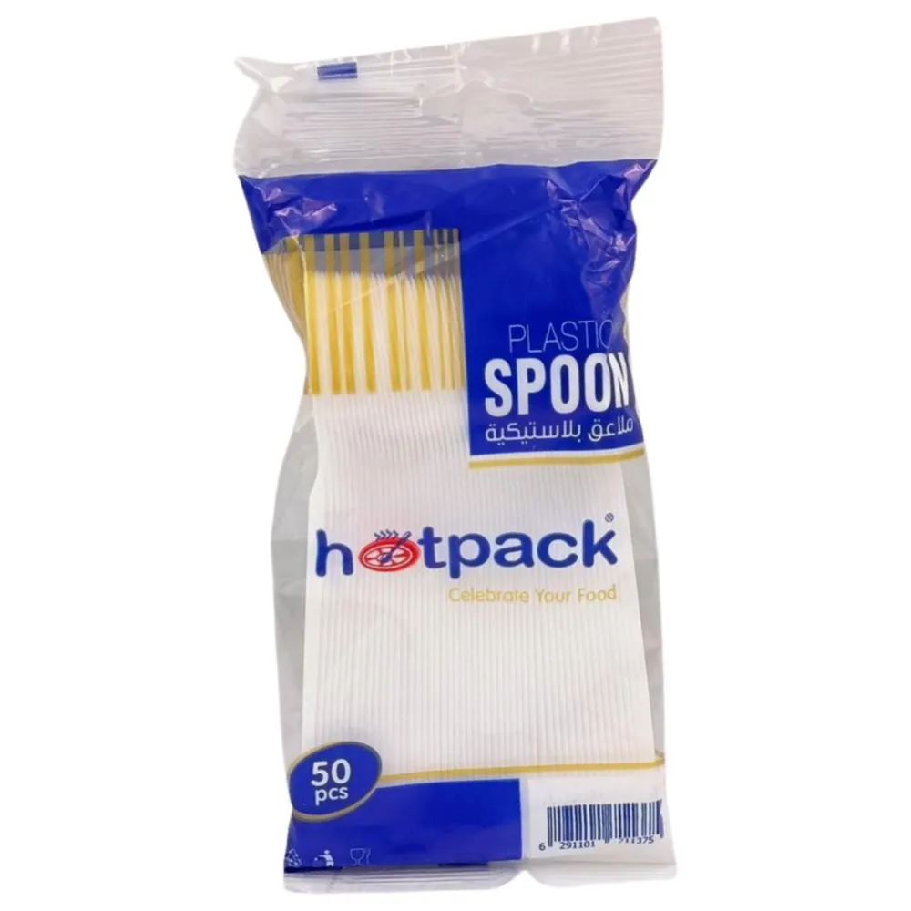 Pack Cuillères en Plastique Blanc 50 unités.