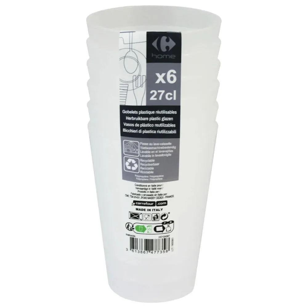 Gobelet Plastique Transparent 6 unités