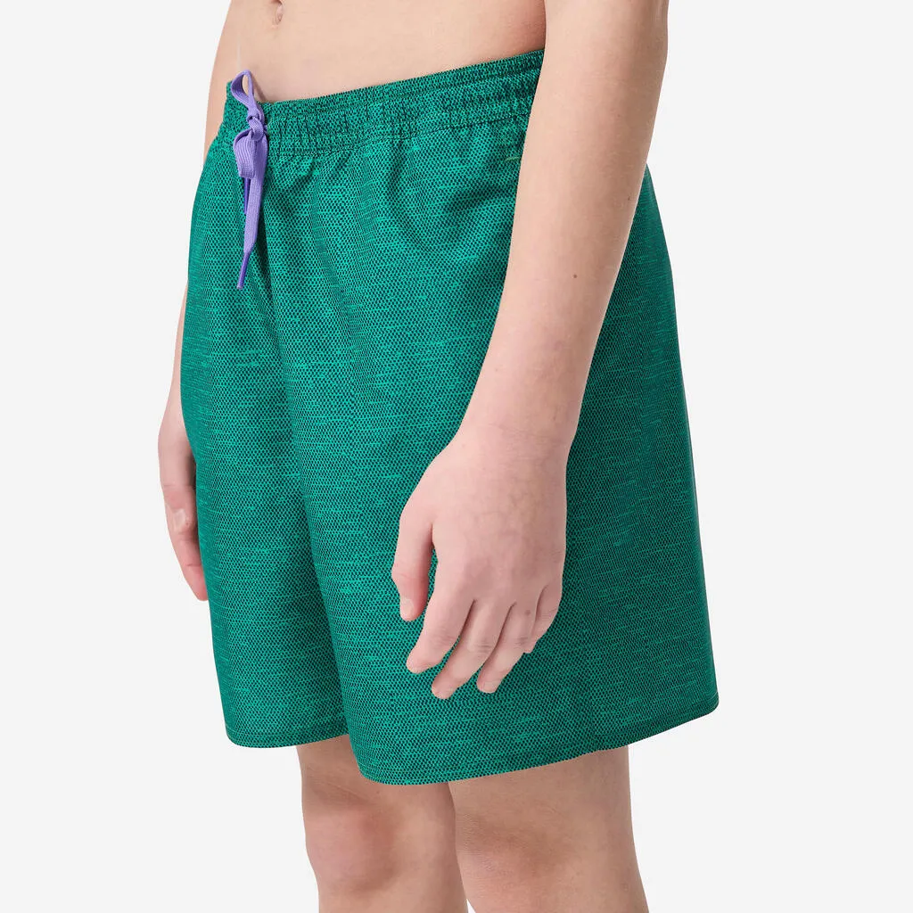 Short de bain surf à poches Garçon - 100 Surfcanvas vert