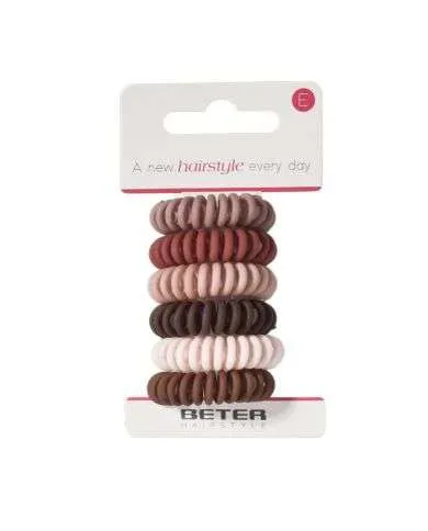 BETER ELASTIQUES CHEVEUX SPIRALE REF 19225 6 PIECES