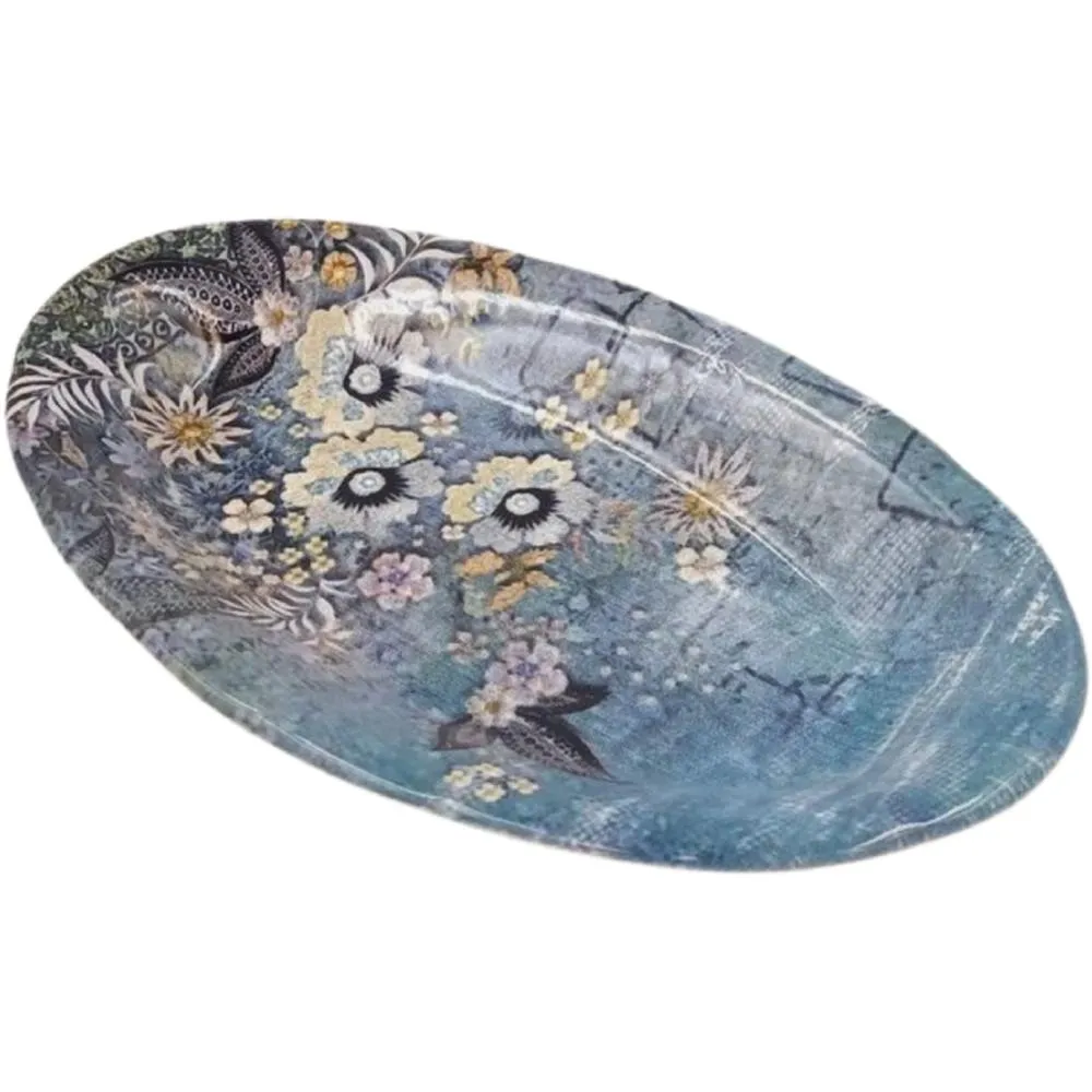 Plat Oval en Porcelaine Bleuet 29x18cm.