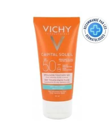 VICHY CAPITAL SOLEIL EMULSION PROTECTRICE ANTI BRILLANCE PEAU MIXTE A GRASSE SPF 50+ 50 ML
