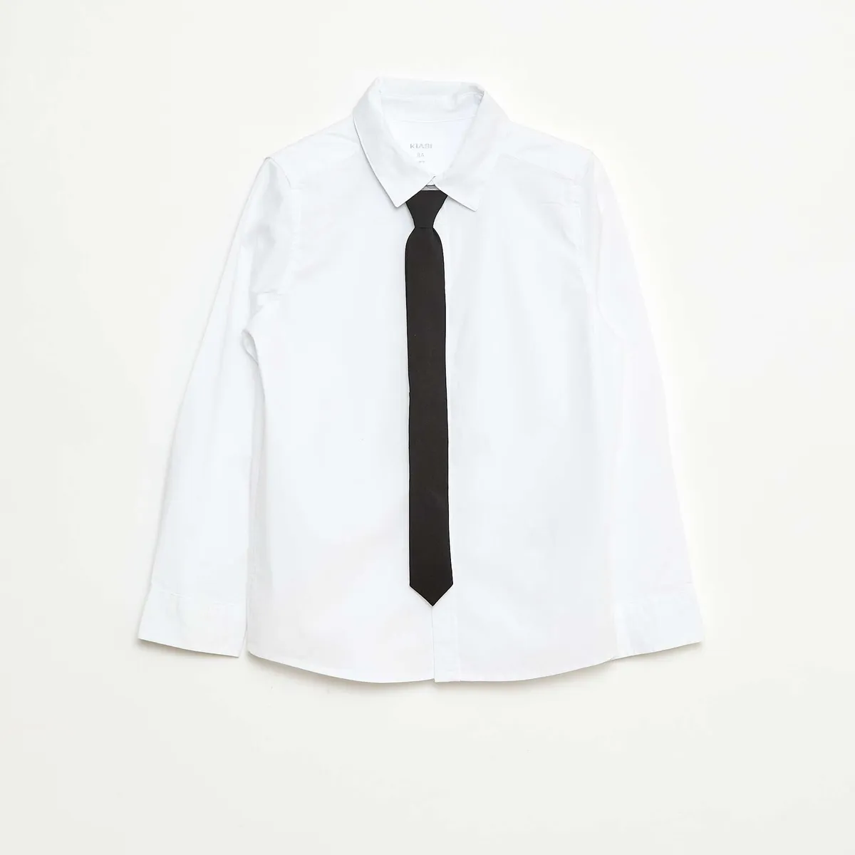 Ensemble chemise + Cravate en popeline à scratch - 2 pièces