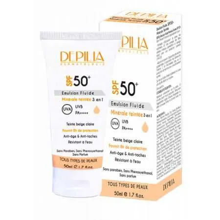 DEPILIA EMULSION SOLAIRE SPF 50+ TEINTEE 50 ML