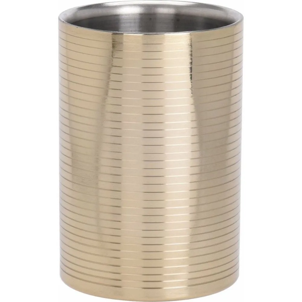 Refroidisseur de Bouteille de Vin Koopman en Acier Inoxydable Doré 12x17,5 cm